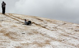 Sliding down a mountain in Pomeroy
