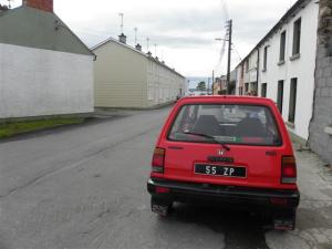 Donegal car in outside McMahon's house in Omagh